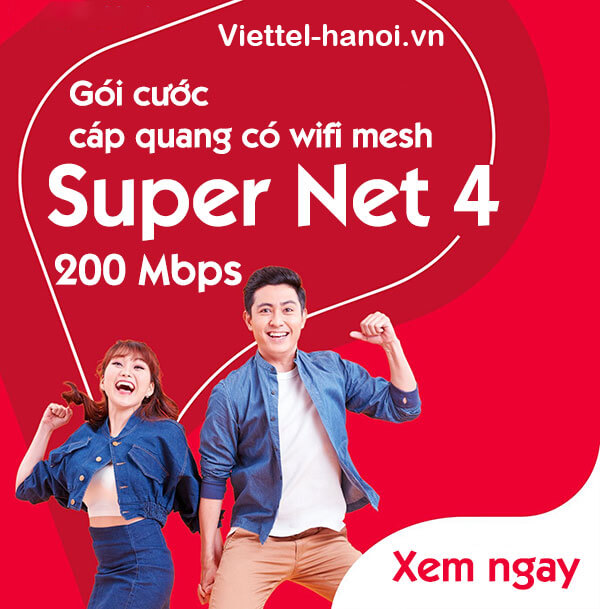 Gói cước SupperNet4 - Tốc độ 200Mbps (Modem Wifi + 2 Home wifi)