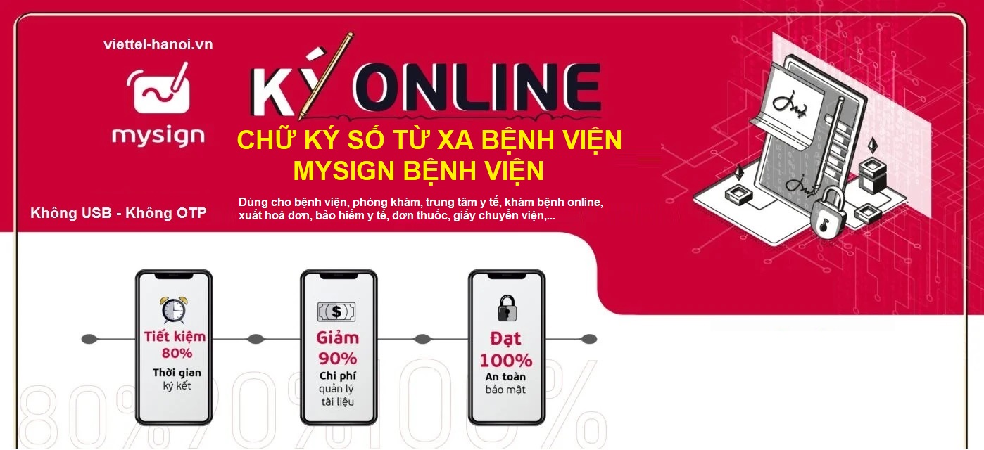 Chữ ký số từ xa bệnh viện MySign Viettel
